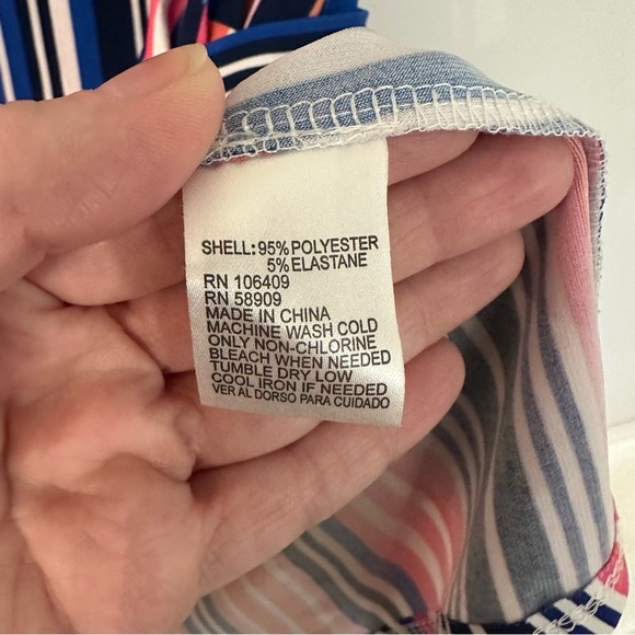 Alex Marie Women’s Sleeveless Multicolor Striped Side Ruched Blouse Sz XL GUC - Picture 6 of 7